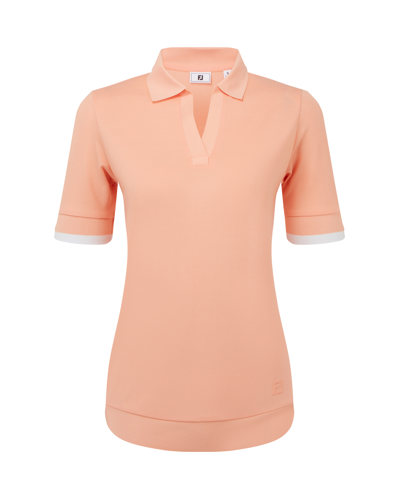 Texture Knit, Polo, Dame - desert_peach_white