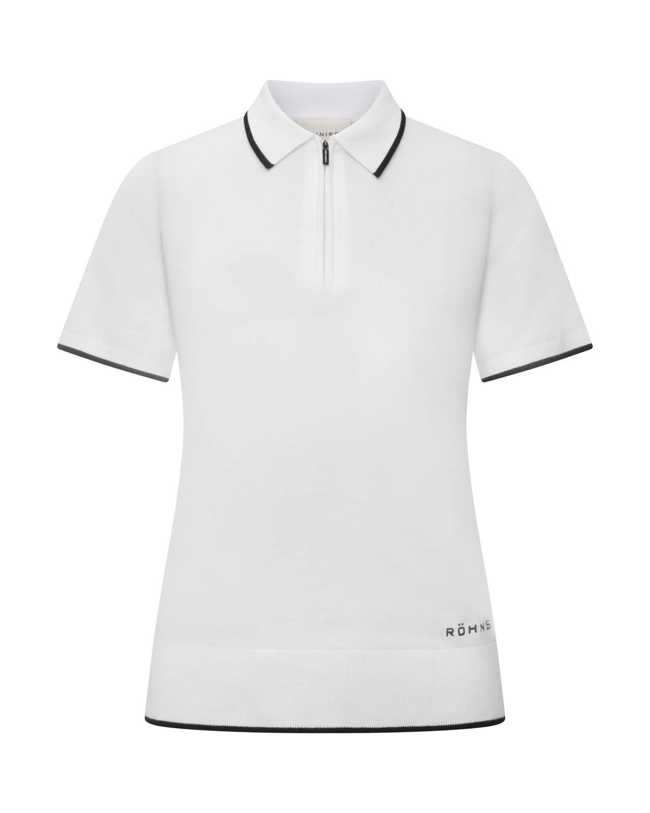 Knitted, Polo, Dame - white