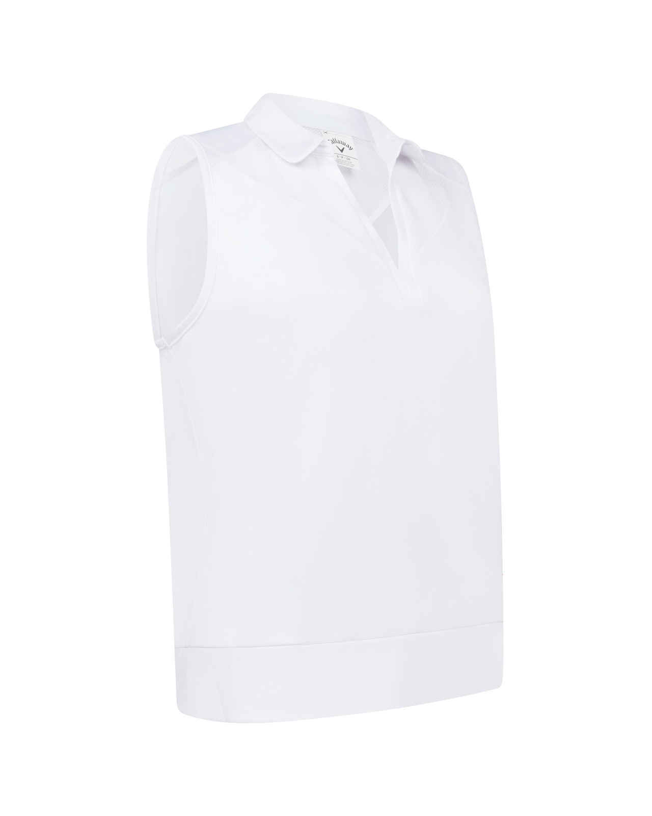 Waist Length Mesh Detail, Polo, Dame - brilliant_white