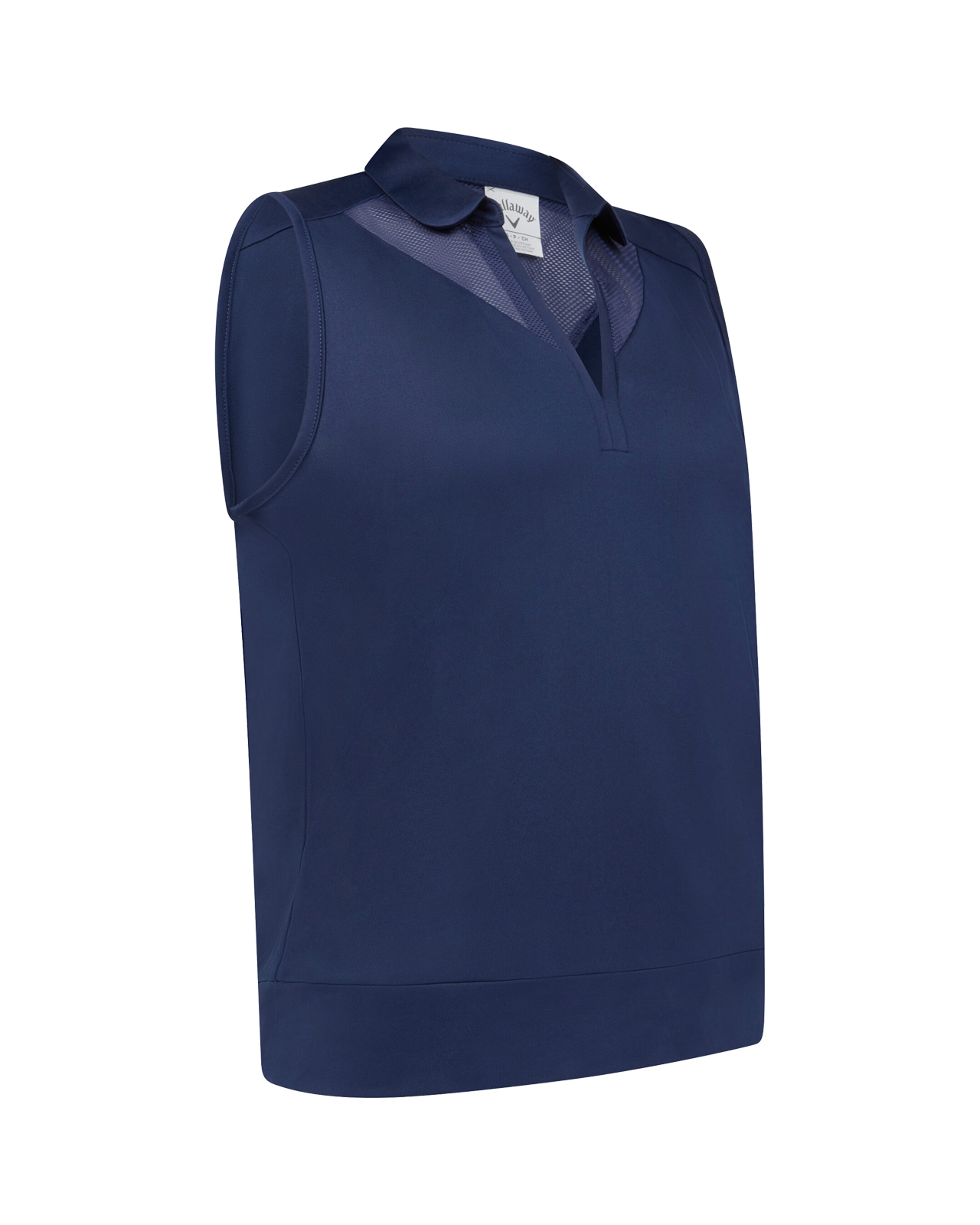 Waist Length Mesh Detail, Polo, Dame - peacoat