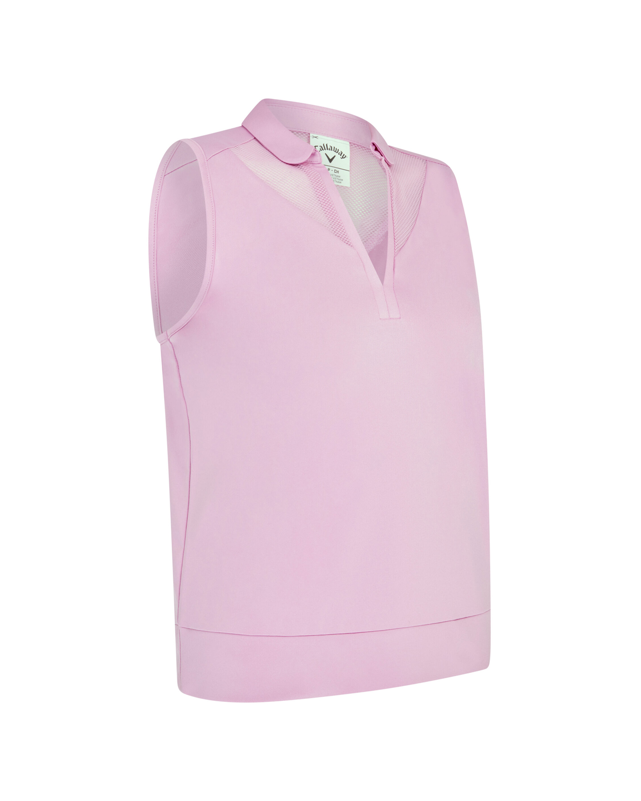 Waist Length Mesh Detail, Polo, Dame - orchid
