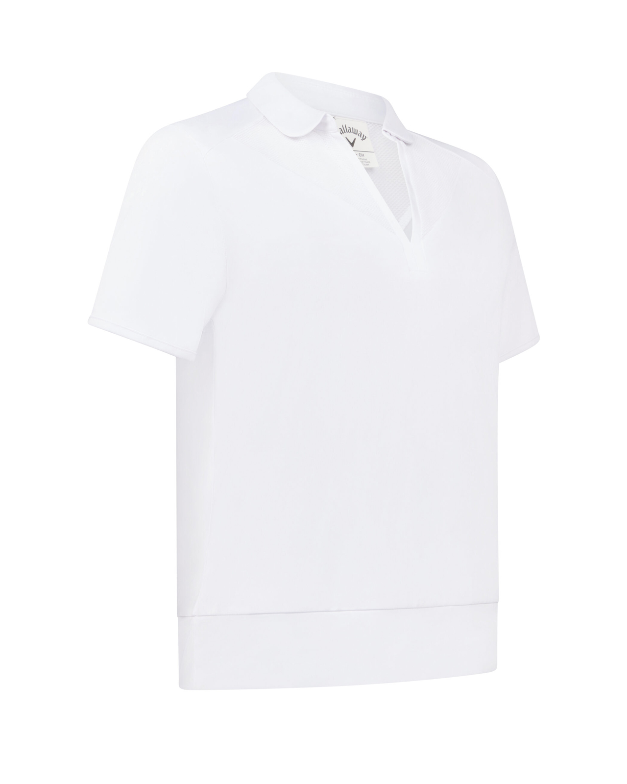 Waist Length Mesh Detail, Ærmeløs polo, Dame - brilliant_white