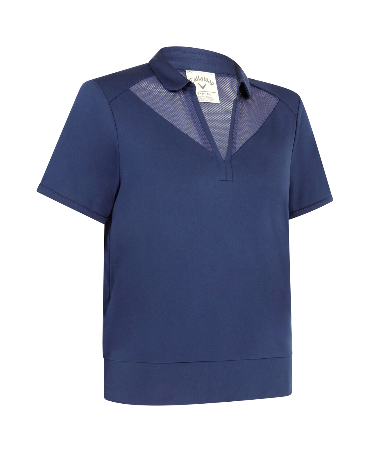 Waist Length Mesh Detail, Ærmeløs polo, Dame - peacoat
