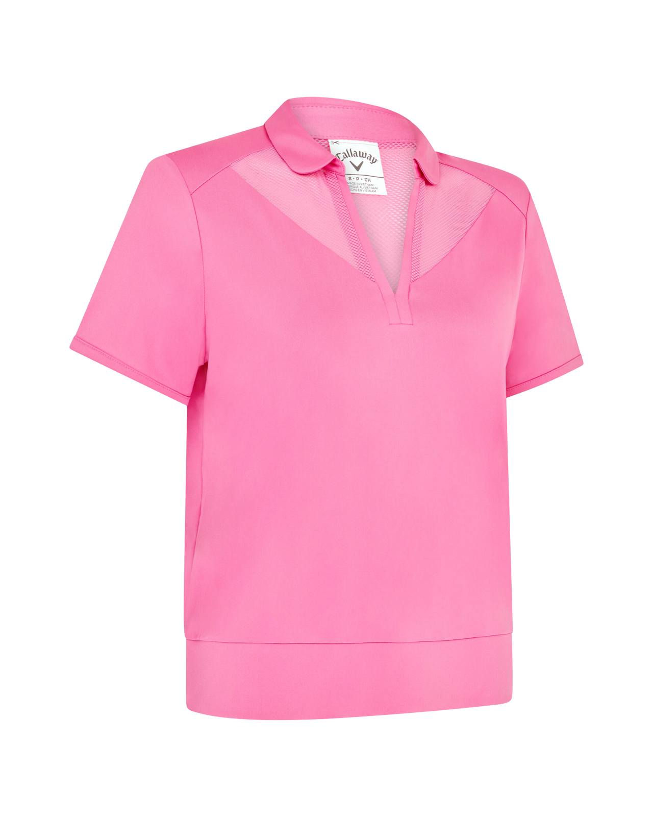 Waist Length Mesh Detail, Ærmeløs polo, Dame - cheeky_pink