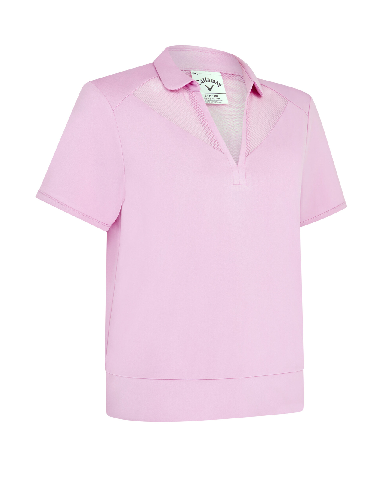 Waist Length Mesh Detail, Ærmeløs polo, Dame - orchid