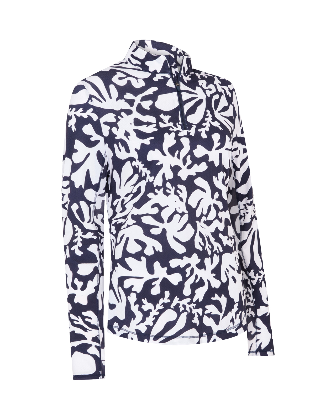Abstract Floral Sun Protection, Trøje, Dame - peacoat