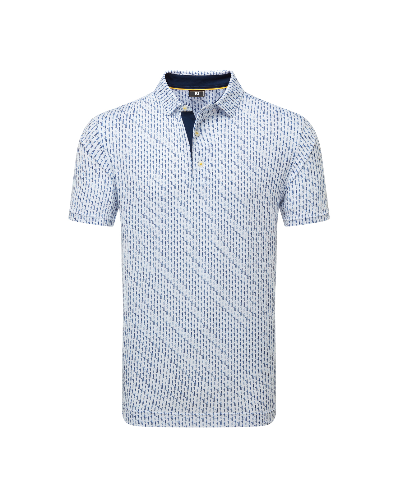 Figure Print, Polo, Herre - white_navy