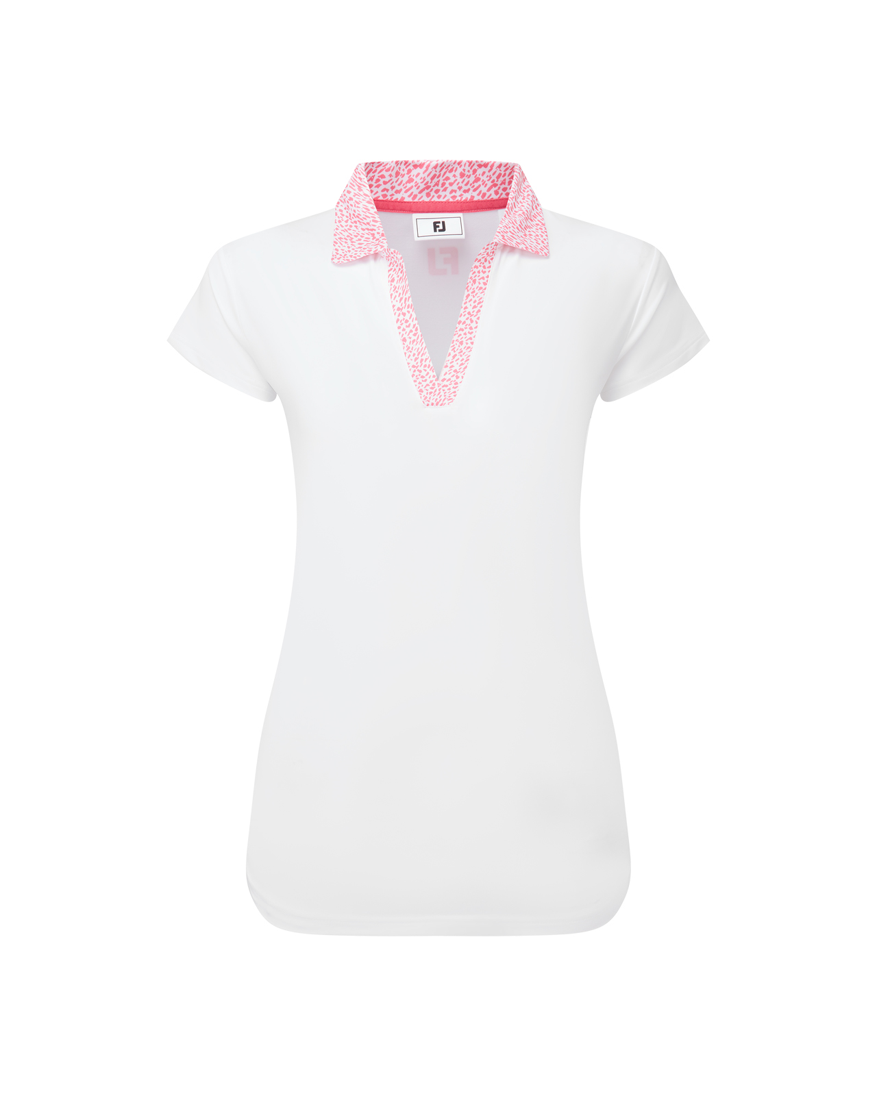 Print Trim, Polo, Dame - white_pink_lemonade