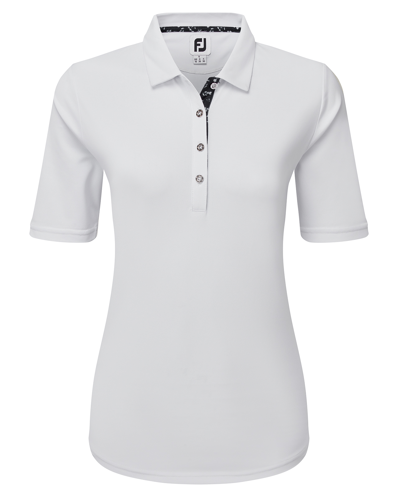 Half-Sleeve Solid, Polo, Dame - white