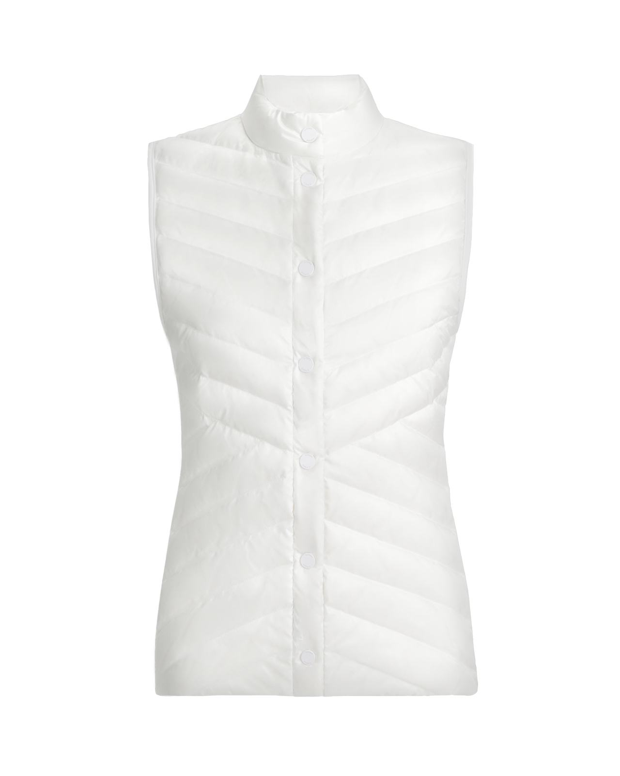 V-Down Quilted Stretch, Vest, Dame - chalk_white