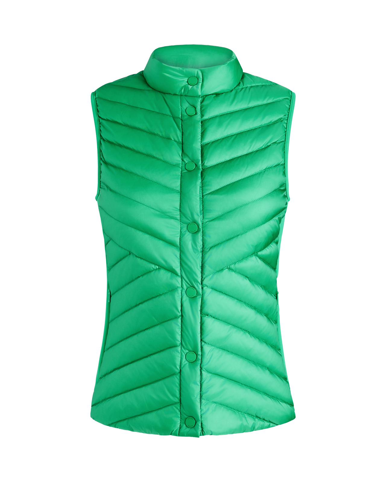 V-Down Quilted Stretch, Vest, Dame - clover
