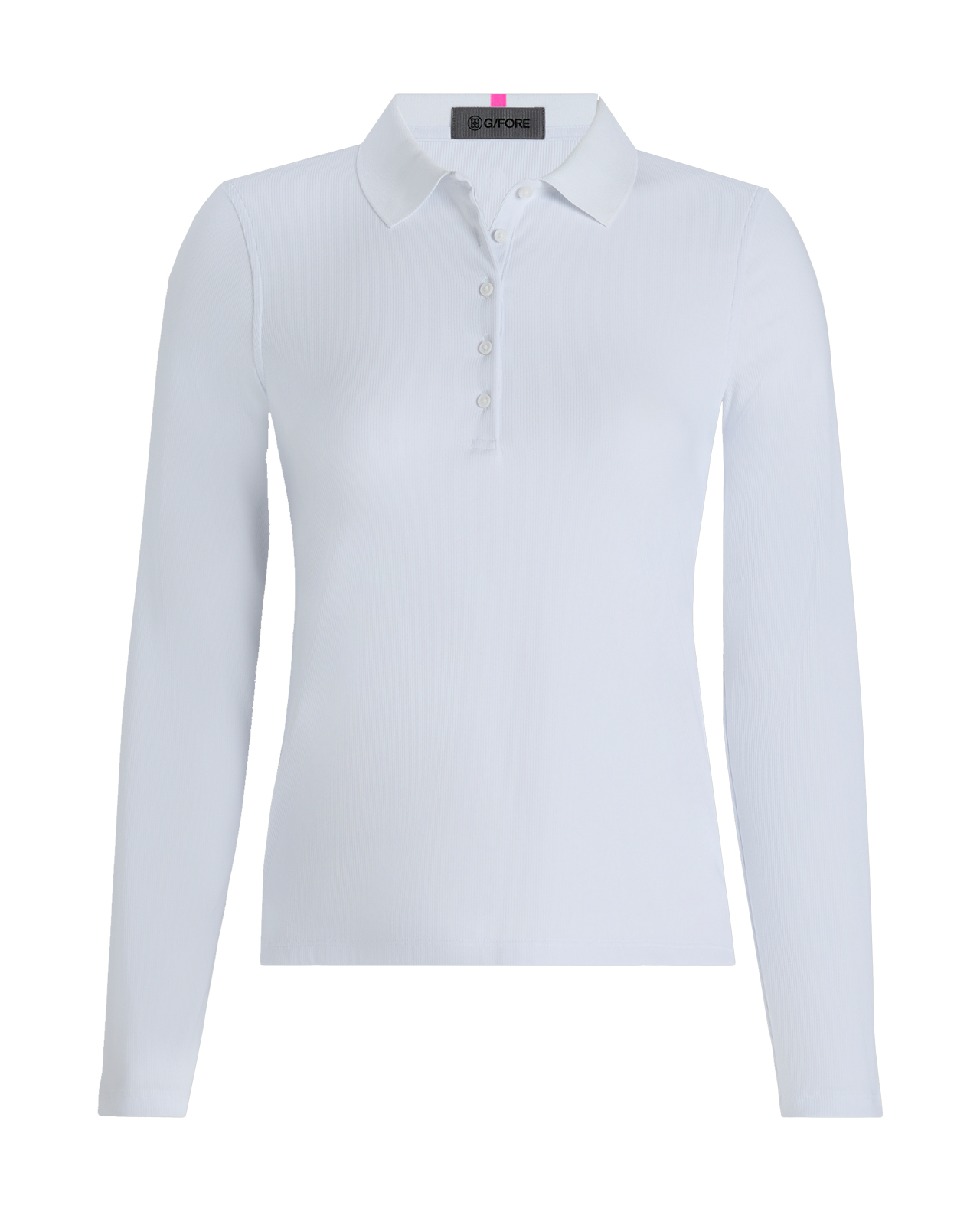 Ribbed Tech Nylon, Polo, Dame - snow