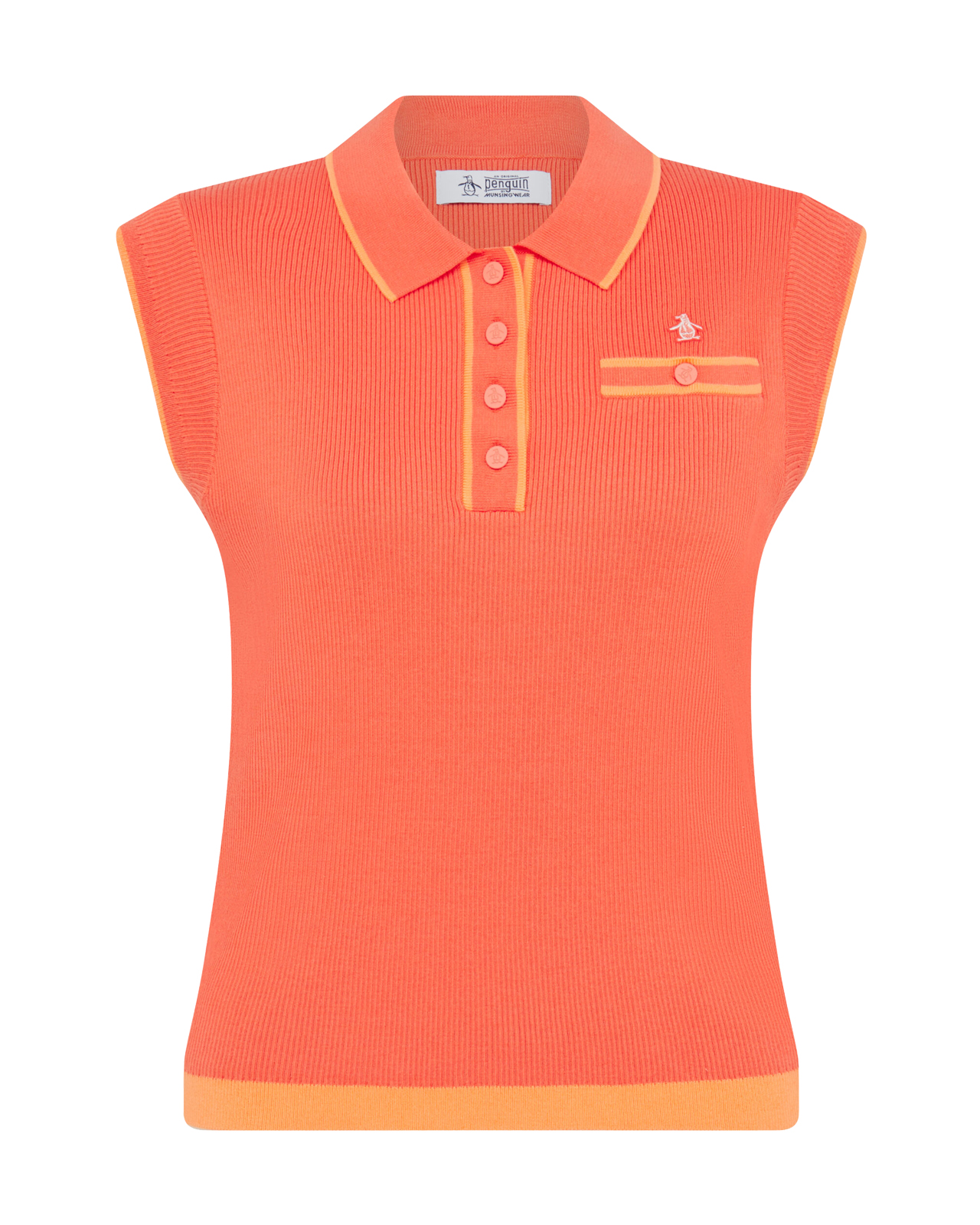 Waist Length, Ærmeløs polo, Dame - coral_quartz