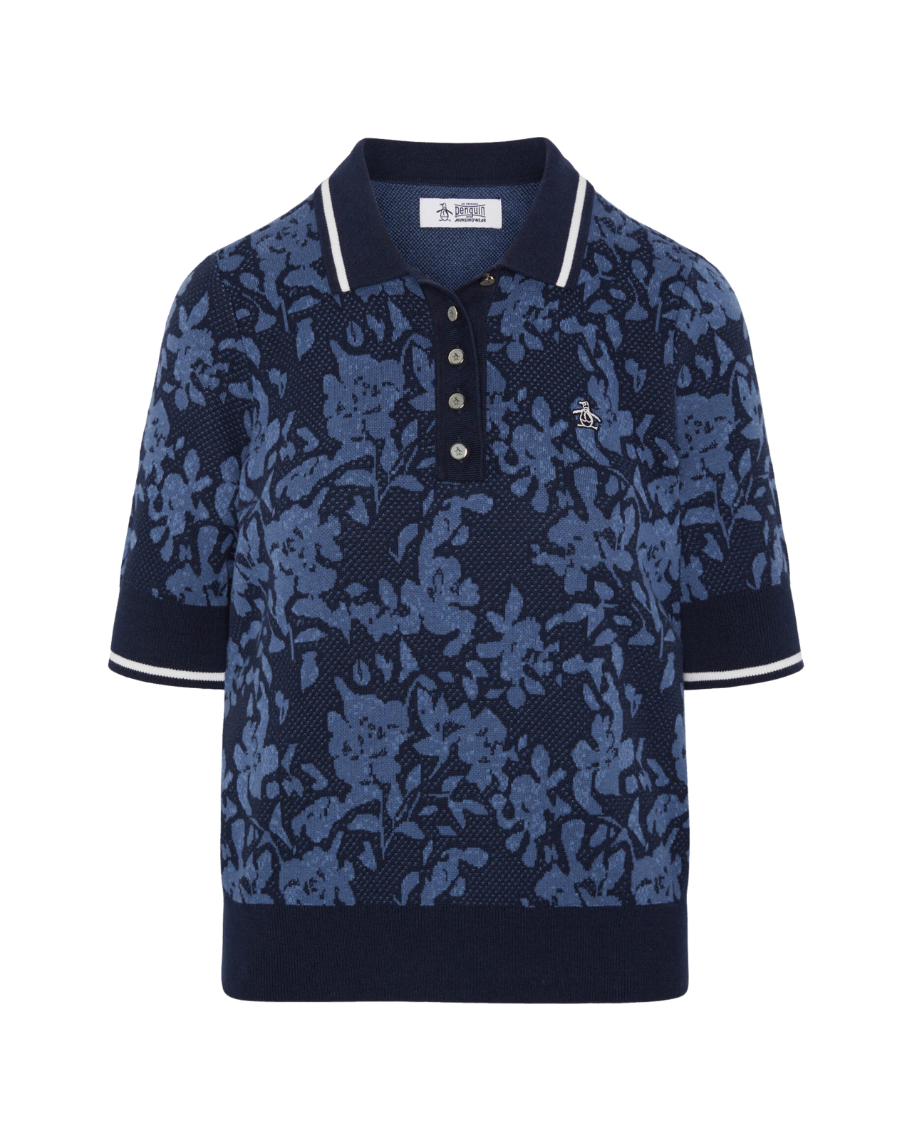 Banded Floral, Polo, Dame - black_iris