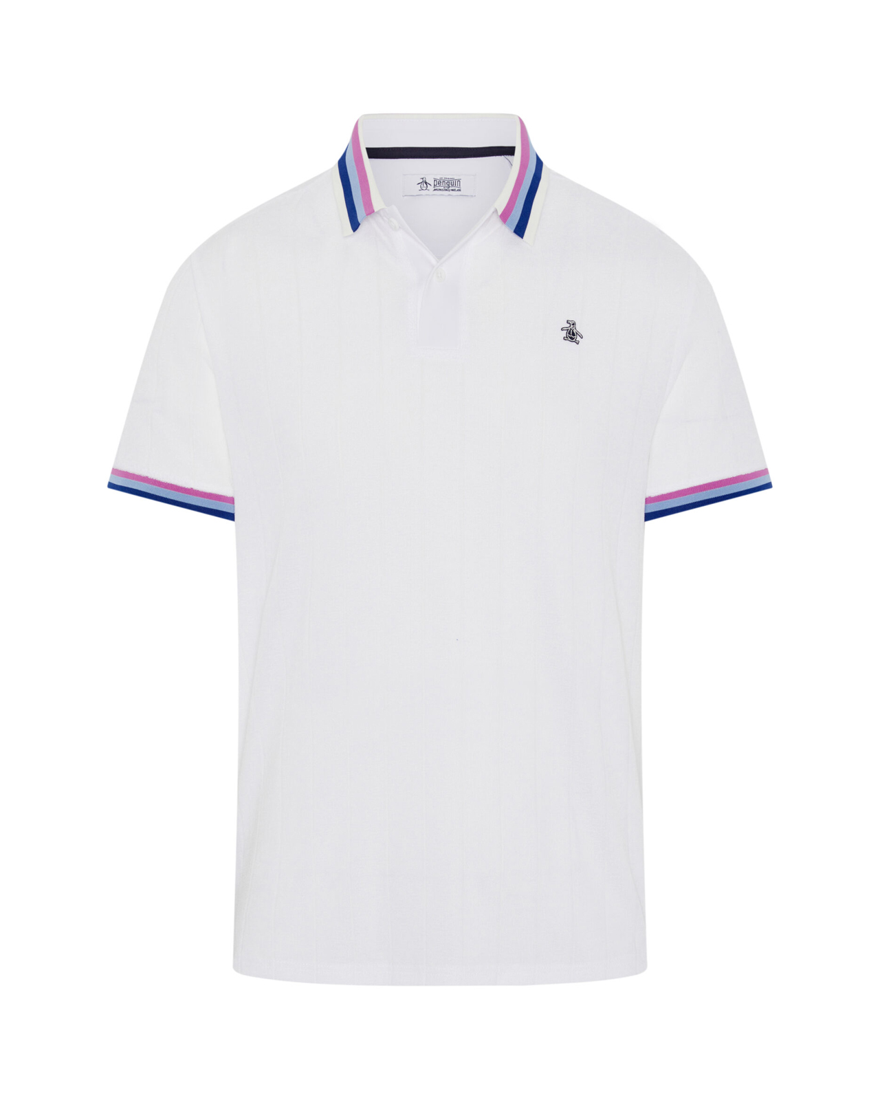 Ribbed Blocking, Polo, Herre - bright_white