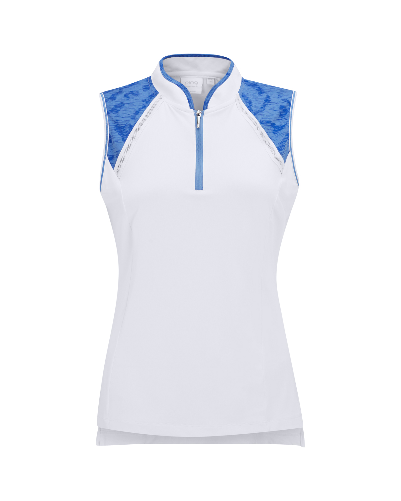 Nala, Ærmeløs Polo, Dame - white_cornflower_blue