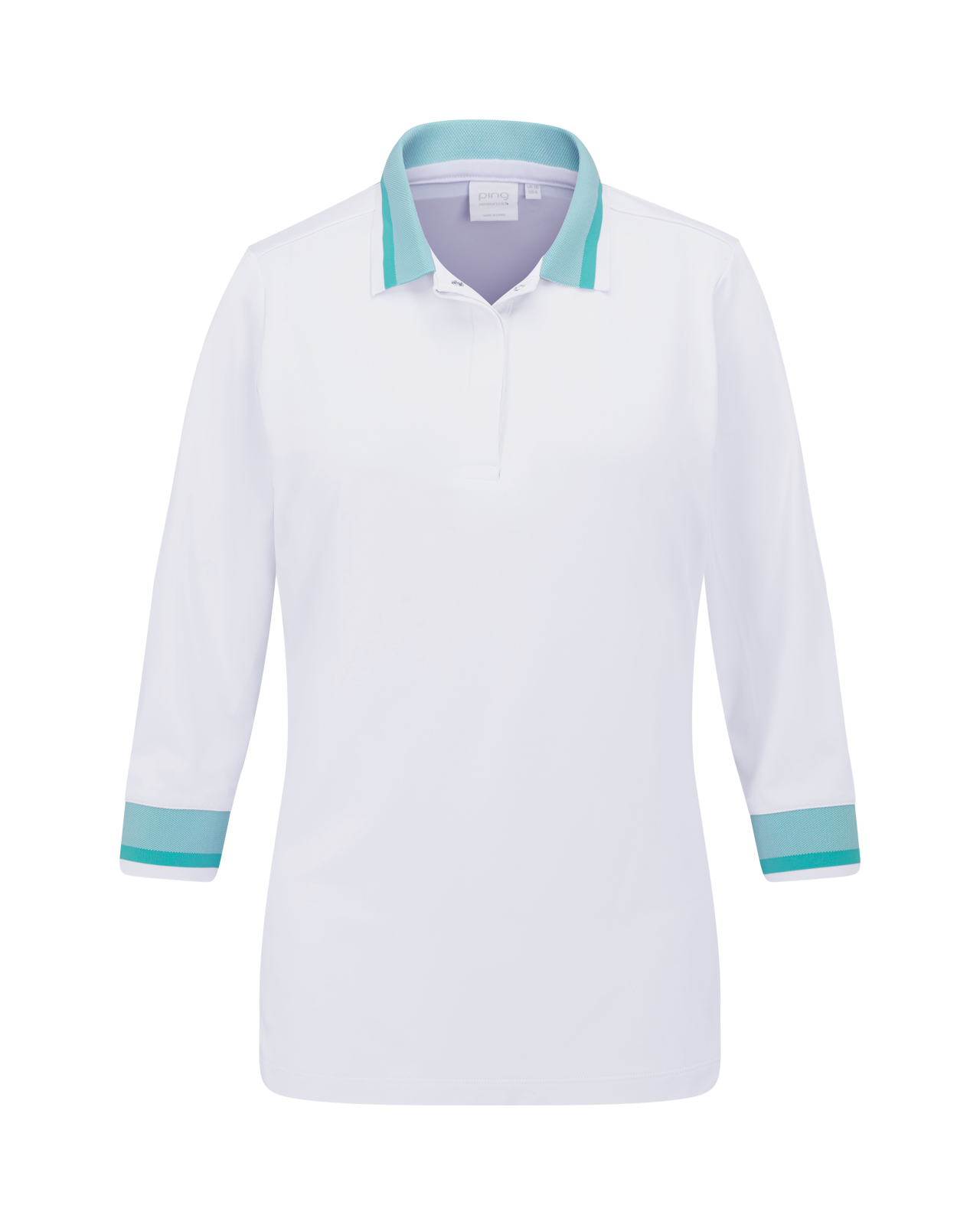Lindsey, Polo, Dame - white_bright_aqua