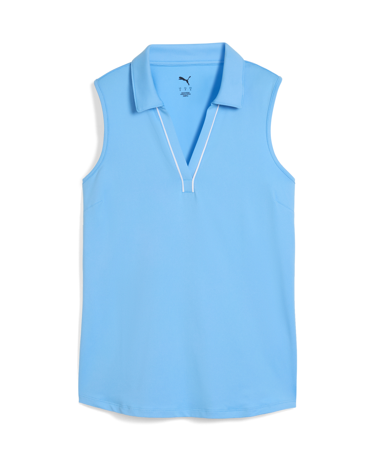 Cloudspun Piped, Ærmeløs Polo, Dame - team_light_blue