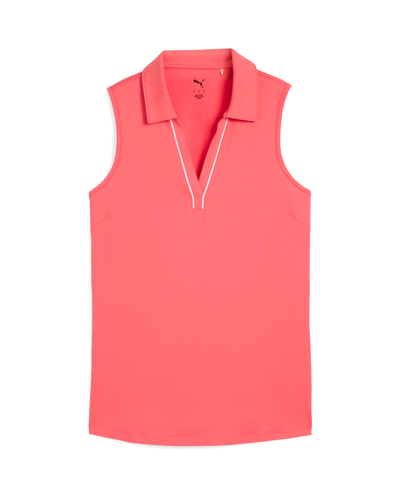 Cloudspun Piped, Ærmeløs Polo, Dame - peach_frost