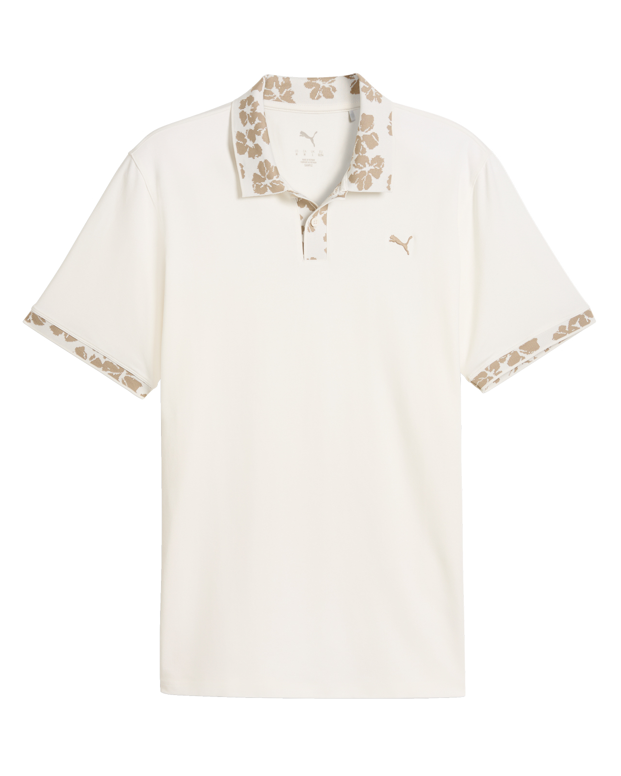 Modalon Floral Rib, Polo, Herre - warm_white_ice_coffee