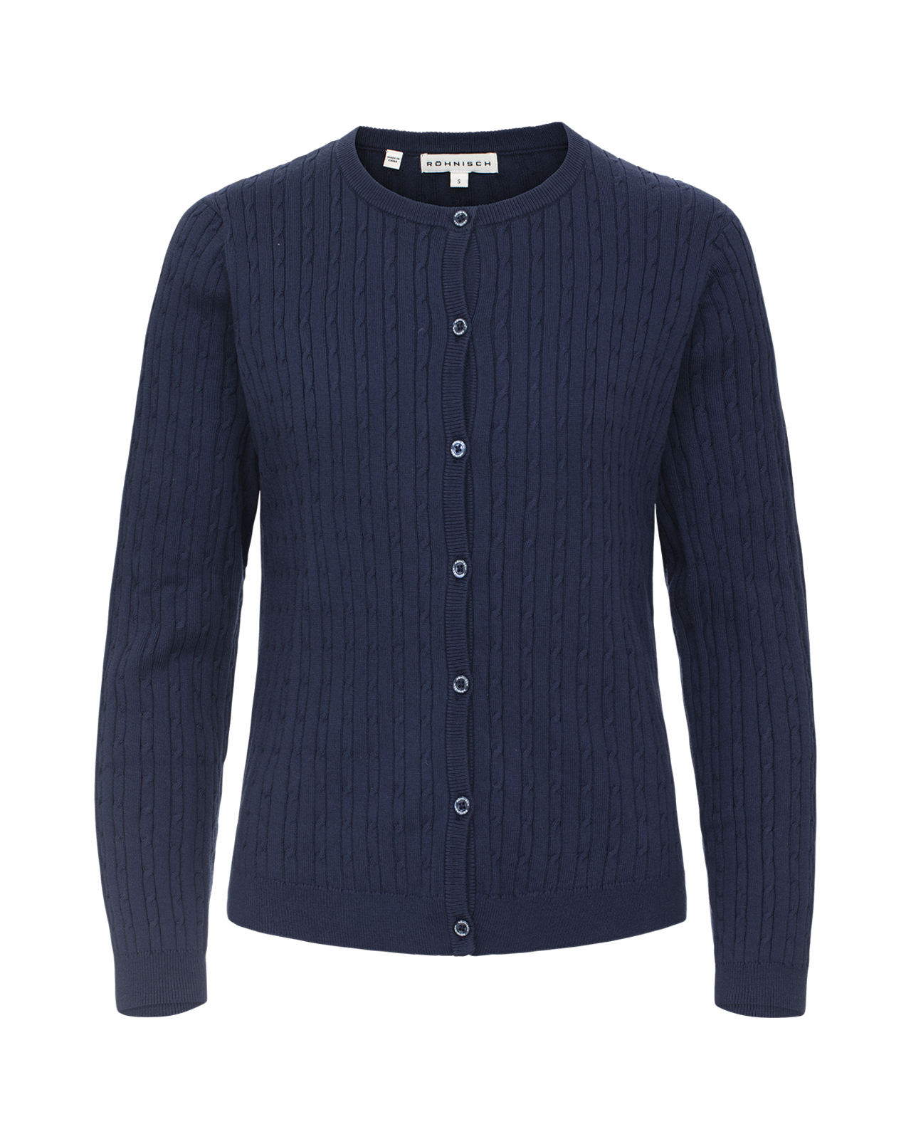 Classic Cable, Cardigan, Dame - navy