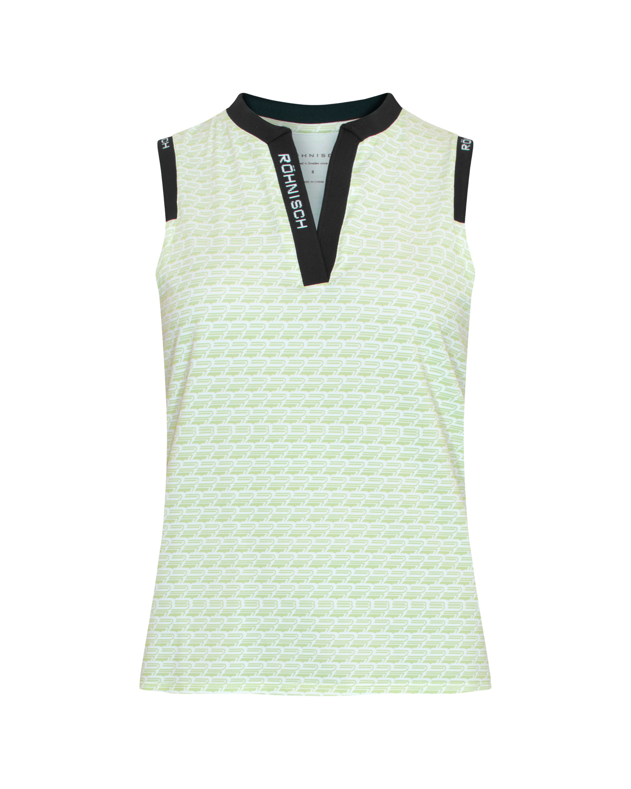 Abby, Ærmeløs polo, Dame - monogram_green_ash