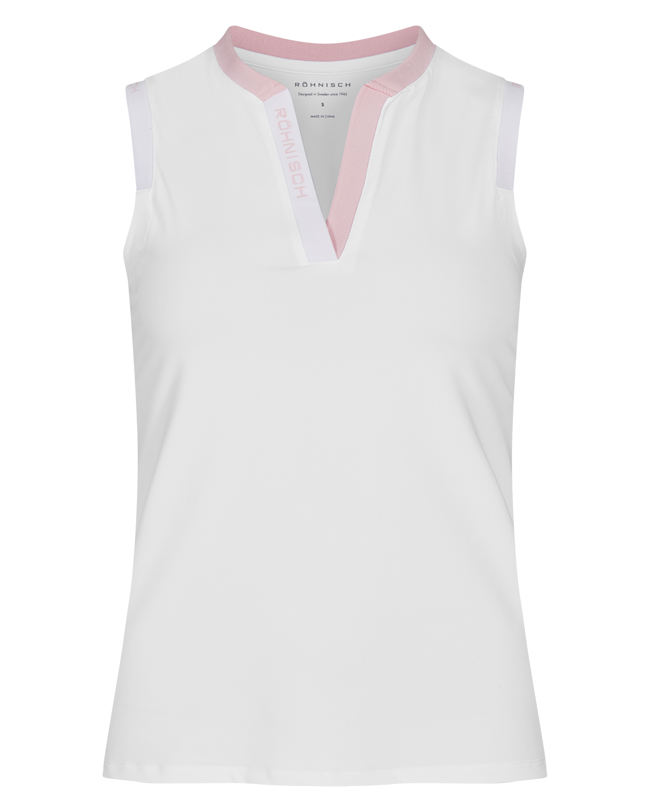 Abby, Ærmeløs polo, Dame - white