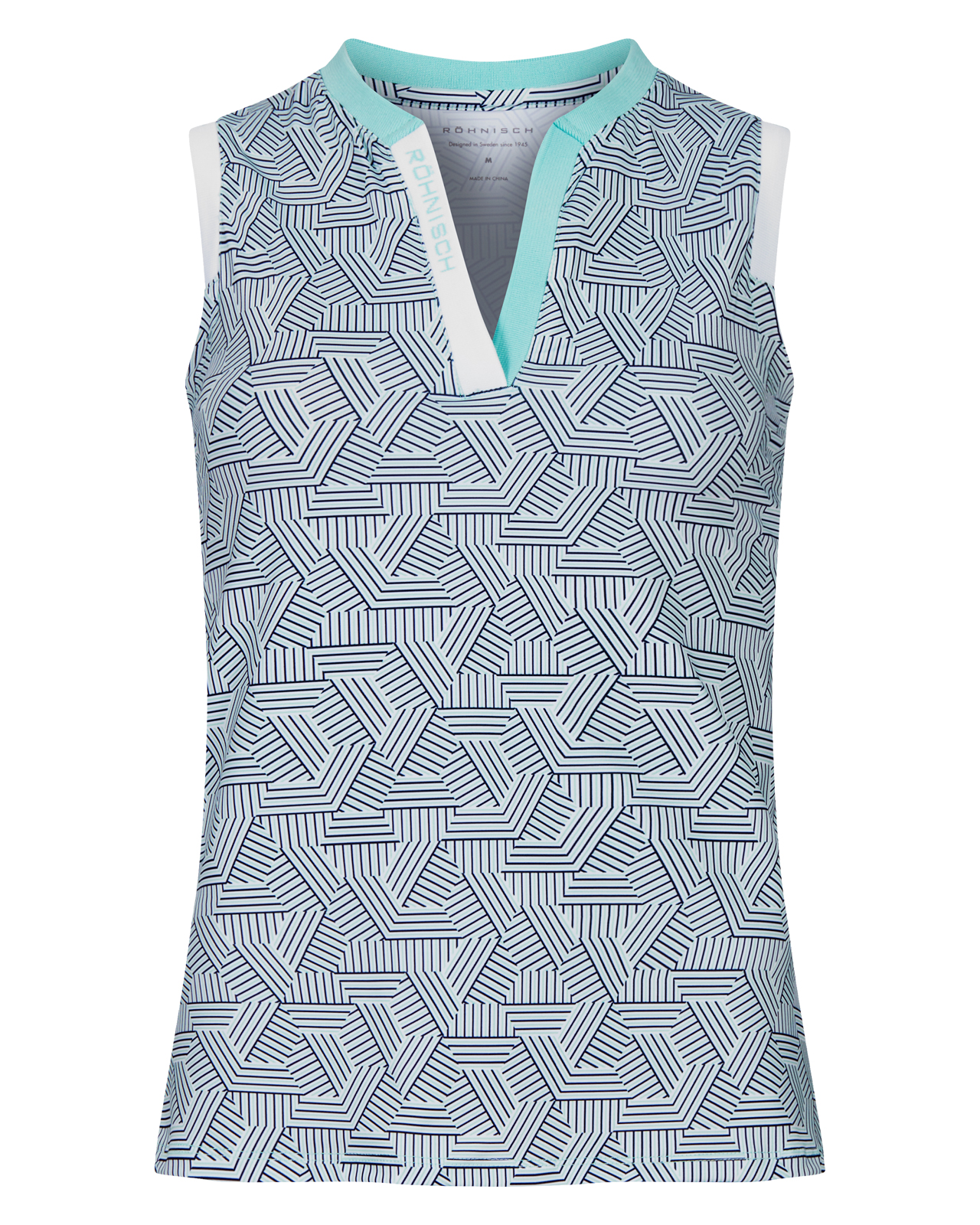 Abby, Ærmeløs polo, Dame - hexagon_mint