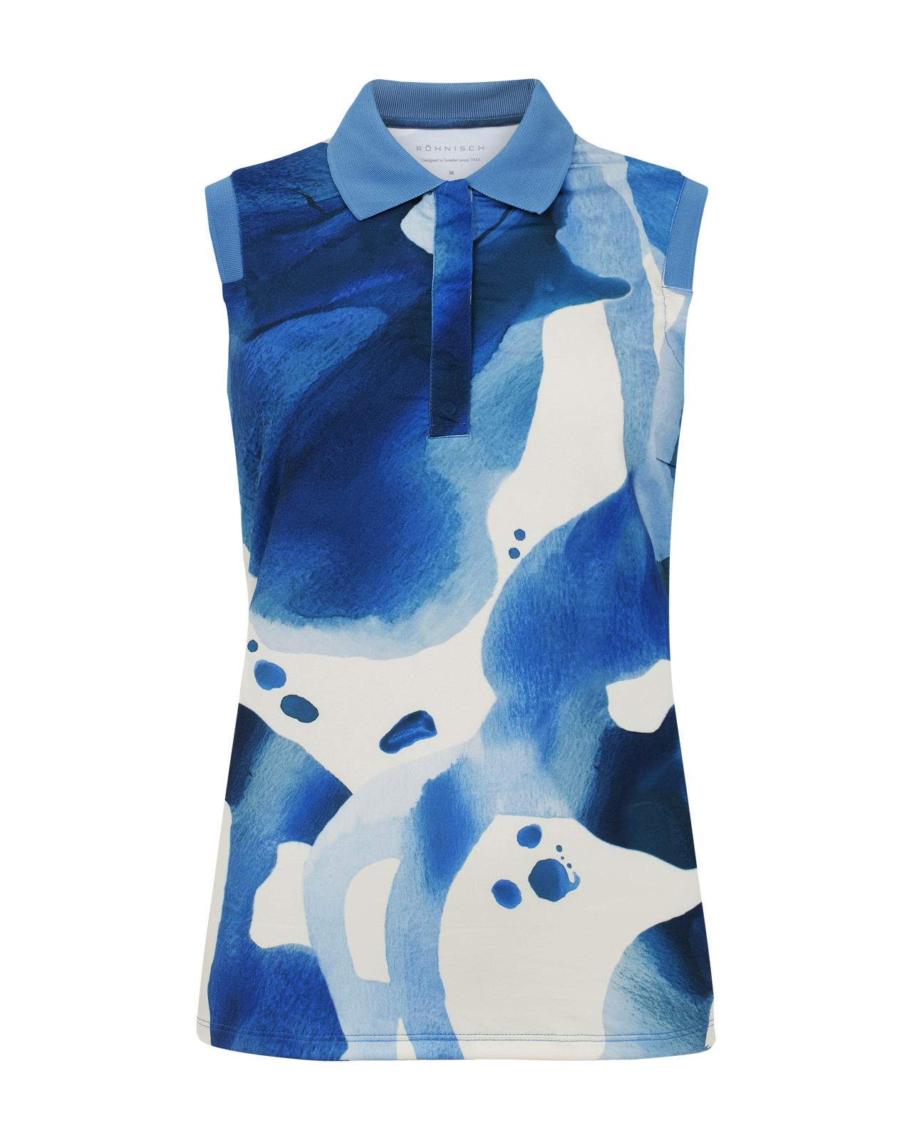Deni, Ærmeløs polo, Dame - blue_aquarelle