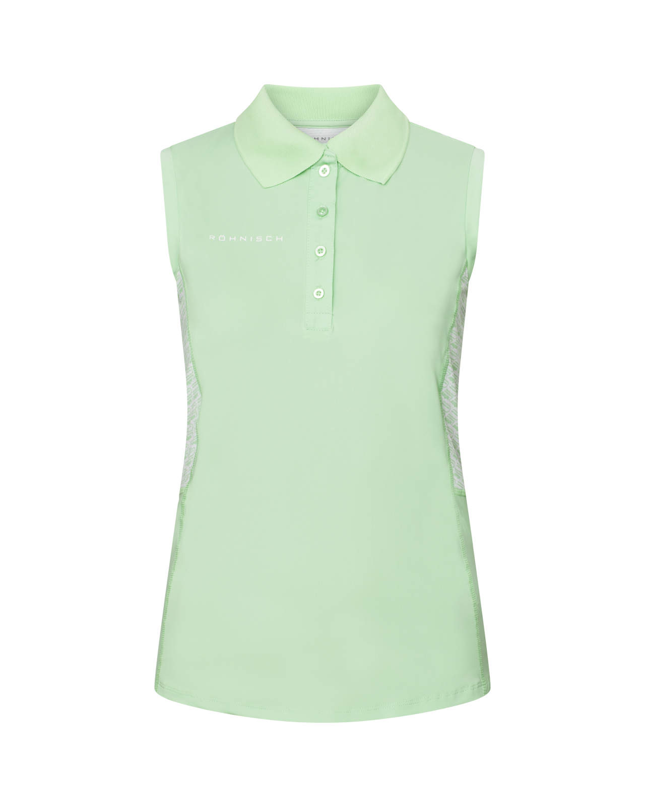 Nicky, Ærmeløs polo, Dame - monogram_green_ash
