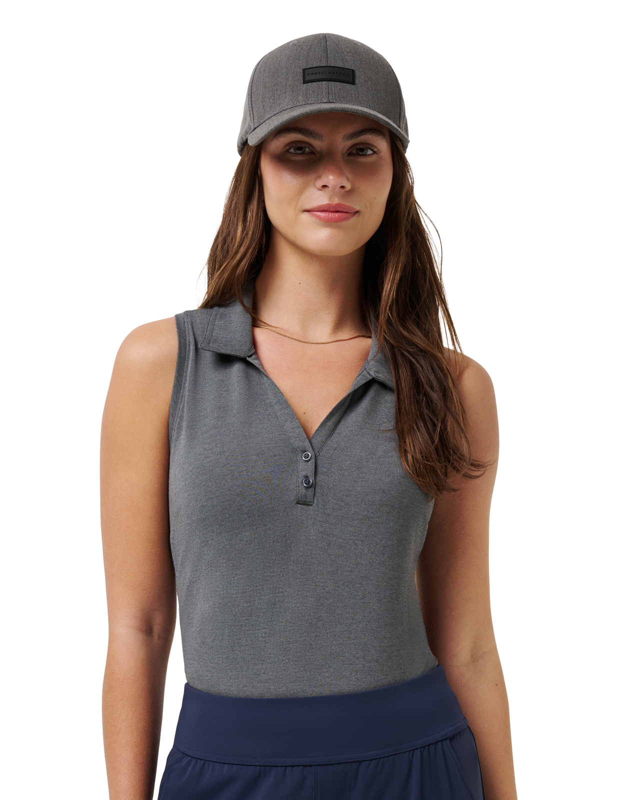 Featherweight, Ærmeløs Polo, Dame - heather_black